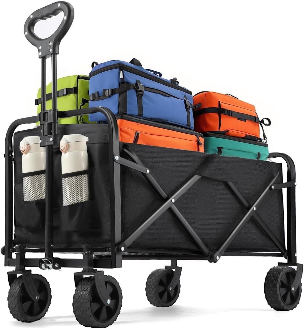 Sports Equipment Wagon - Camping Wagon All-Terrain Heavy-Duty Folding Hand